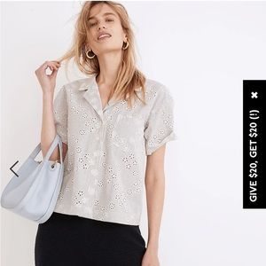 Madewell eyelet piedmont camp shirt